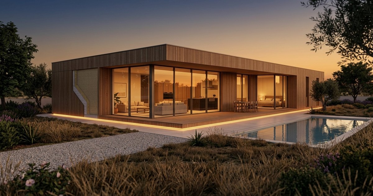 Casa contentor com piscina no Algarve: integração, custos e licenciamento