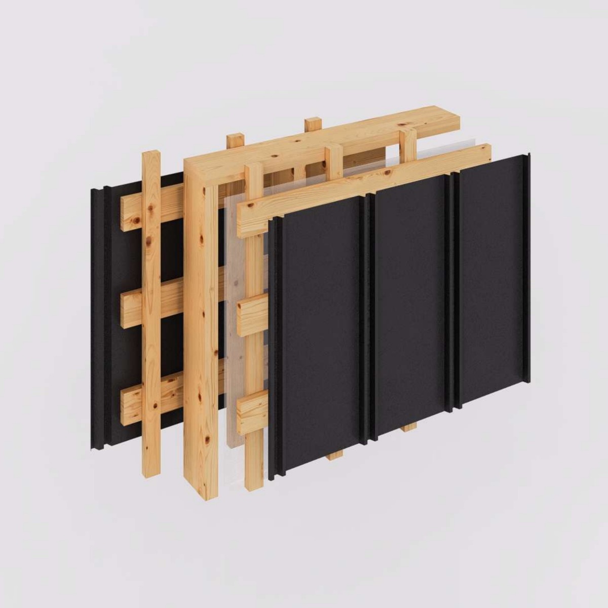 Painel exterior com fachada metálica ventilada