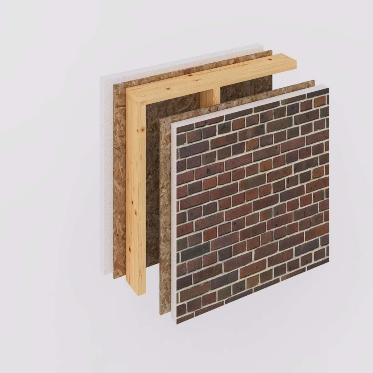Painel com fachada em tijolo à vista