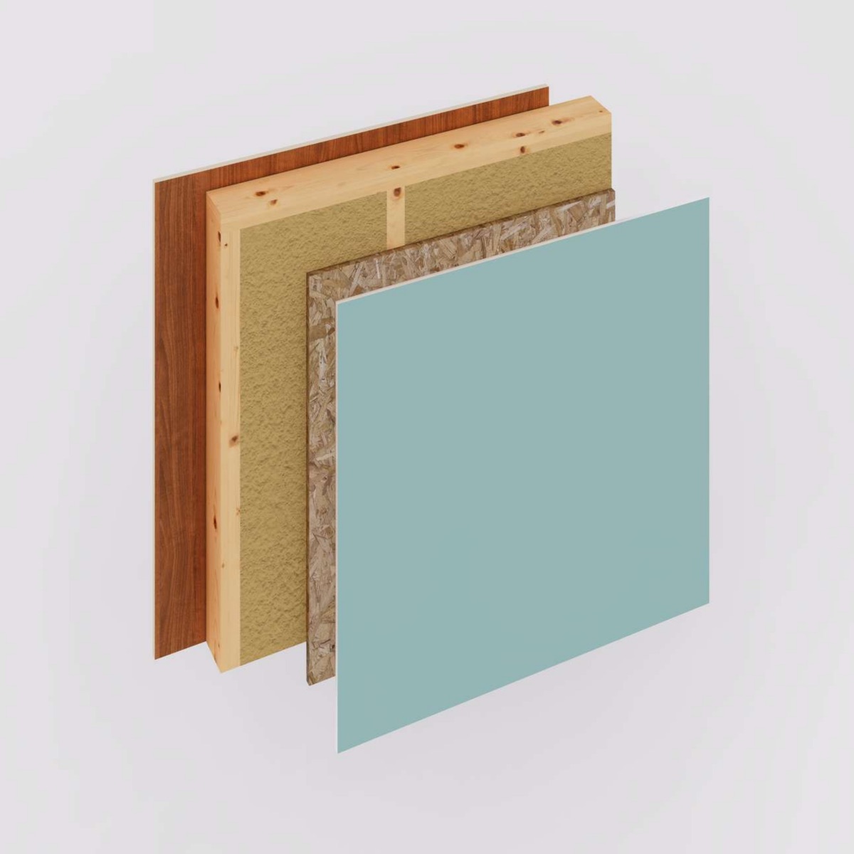 Painel de parede interior com aglomerado laminado